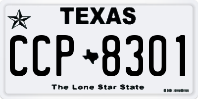 TX license plate CCP8301