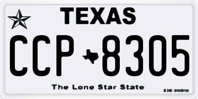 TX license plate CCP8305