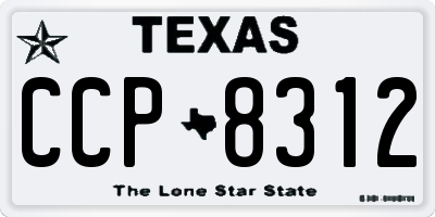 TX license plate CCP8312