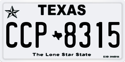 TX license plate CCP8315