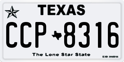TX license plate CCP8316