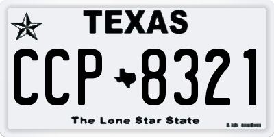 TX license plate CCP8321