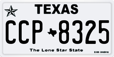 TX license plate CCP8325
