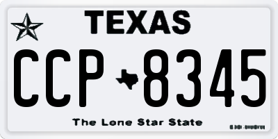 TX license plate CCP8345