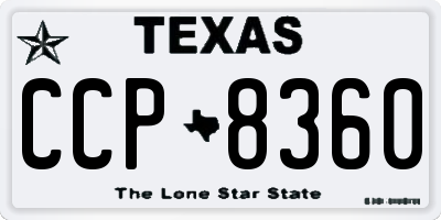 TX license plate CCP8360