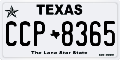 TX license plate CCP8365