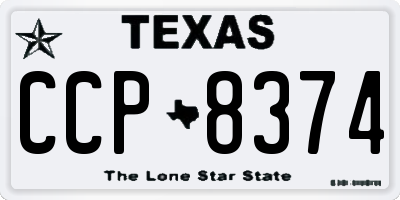 TX license plate CCP8374