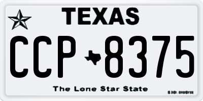 TX license plate CCP8375