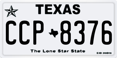 TX license plate CCP8376