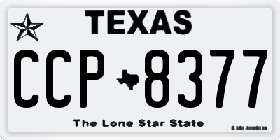 TX license plate CCP8377