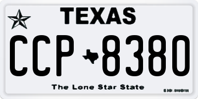 TX license plate CCP8380