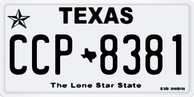 TX license plate CCP8381