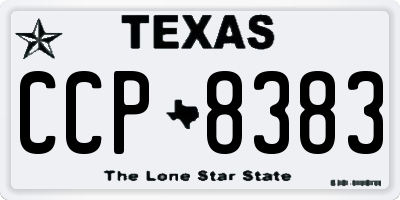 TX license plate CCP8383