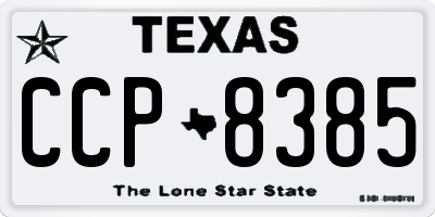 TX license plate CCP8385