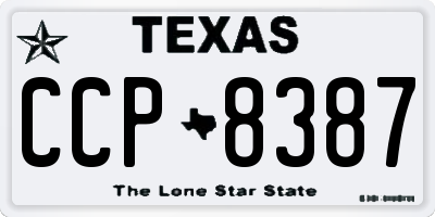 TX license plate CCP8387
