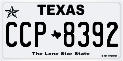 TX license plate CCP8392