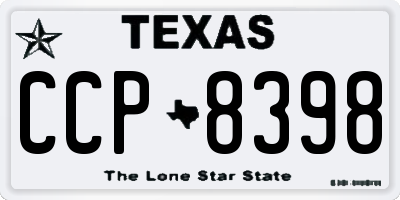 TX license plate CCP8398