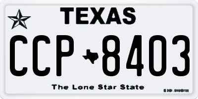 TX license plate CCP8403