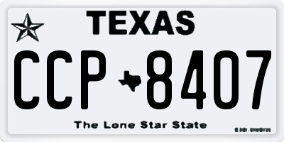 TX license plate CCP8407