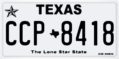TX license plate CCP8418