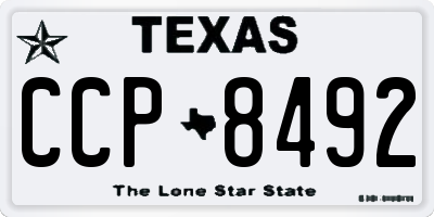 TX license plate CCP8492