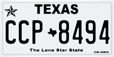 TX license plate CCP8494