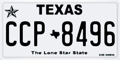 TX license plate CCP8496