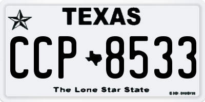 TX license plate CCP8533