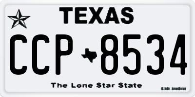 TX license plate CCP8534