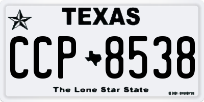 TX license plate CCP8538