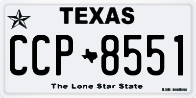 TX license plate CCP8551