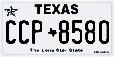 TX license plate CCP8580