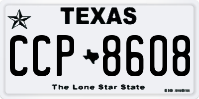 TX license plate CCP8608