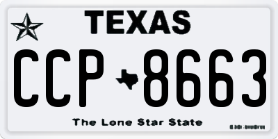 TX license plate CCP8663