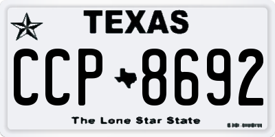 TX license plate CCP8692