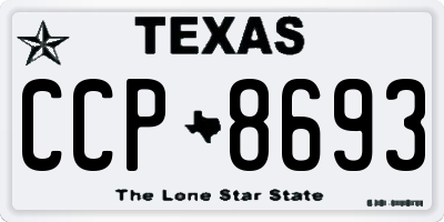TX license plate CCP8693