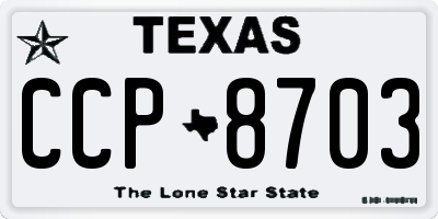 TX license plate CCP8703