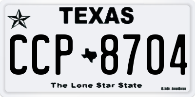 TX license plate CCP8704