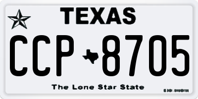 TX license plate CCP8705