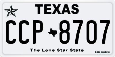 TX license plate CCP8707