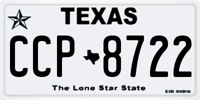 TX license plate CCP8722