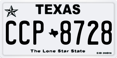 TX license plate CCP8728