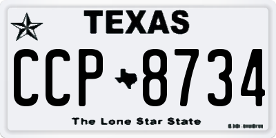 TX license plate CCP8734