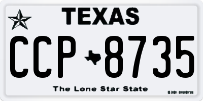 TX license plate CCP8735