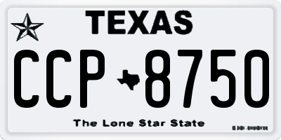 TX license plate CCP8750