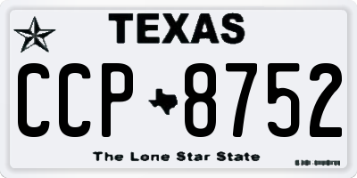 TX license plate CCP8752