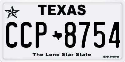 TX license plate CCP8754
