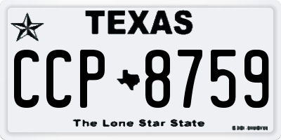 TX license plate CCP8759