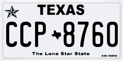 TX license plate CCP8760