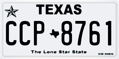 TX license plate CCP8761